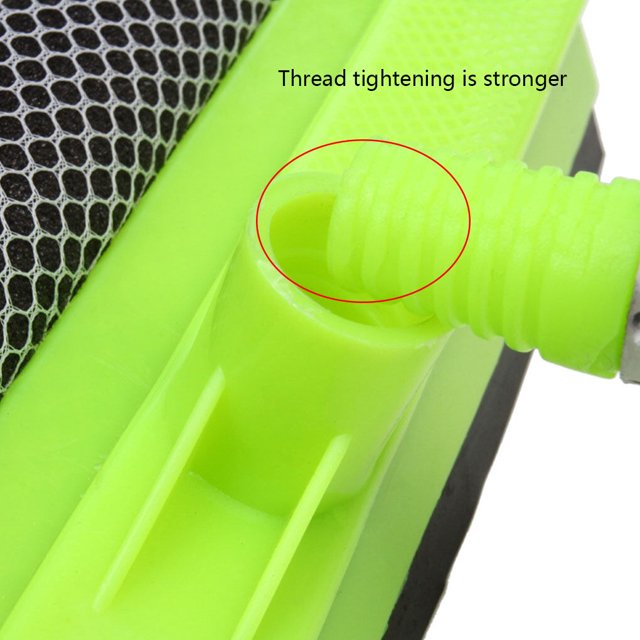 Becaristey Raclette en Caoutchouc Brosse et Fenêtre Manche Long Extensible Balai Vert 20*36cm 1Ensemble
