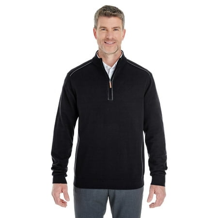 Devon & Jones Men's Manchester Fully-Fashioned Quarter-Zip Sweater