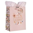 thumbnail image 3 of Pink Butterfly Gift Bag w/ Tissue Paper: Abundantly Blessed - Deut. 7:13, Medium, 3 of 4