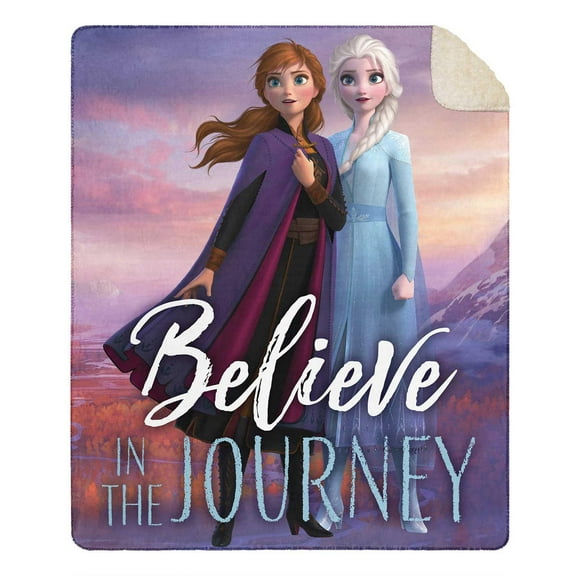Frozen 136981 Cloud Throw Blanket with Sherpa Back, 50" x 60"
