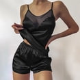 thumbnail image 2 of FAIWAD Women 2 Pajama Piece Sleeveless See Through Lace Camisoles and Elastic High Waist Shorts, 2 of 6