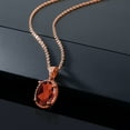 thumbnail image 4 of Gem Stone King 18K Rose Gold Plated Silver Red Garnet Pendant Necklace for Women (3.65 Cttw, Oval 11X9MM, Gemstone January Birthstone, with 18 inch Silver Chain), 4 of 4