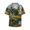 thumbnail image 3 of Cauagu Cozy Cottage Lakeside Sunset Men's Short Sleeve Button Down Hawaiian Shirt for Men Bowling Shirts Casual Summer Beach Shirt,XX-Large, 3 of 6