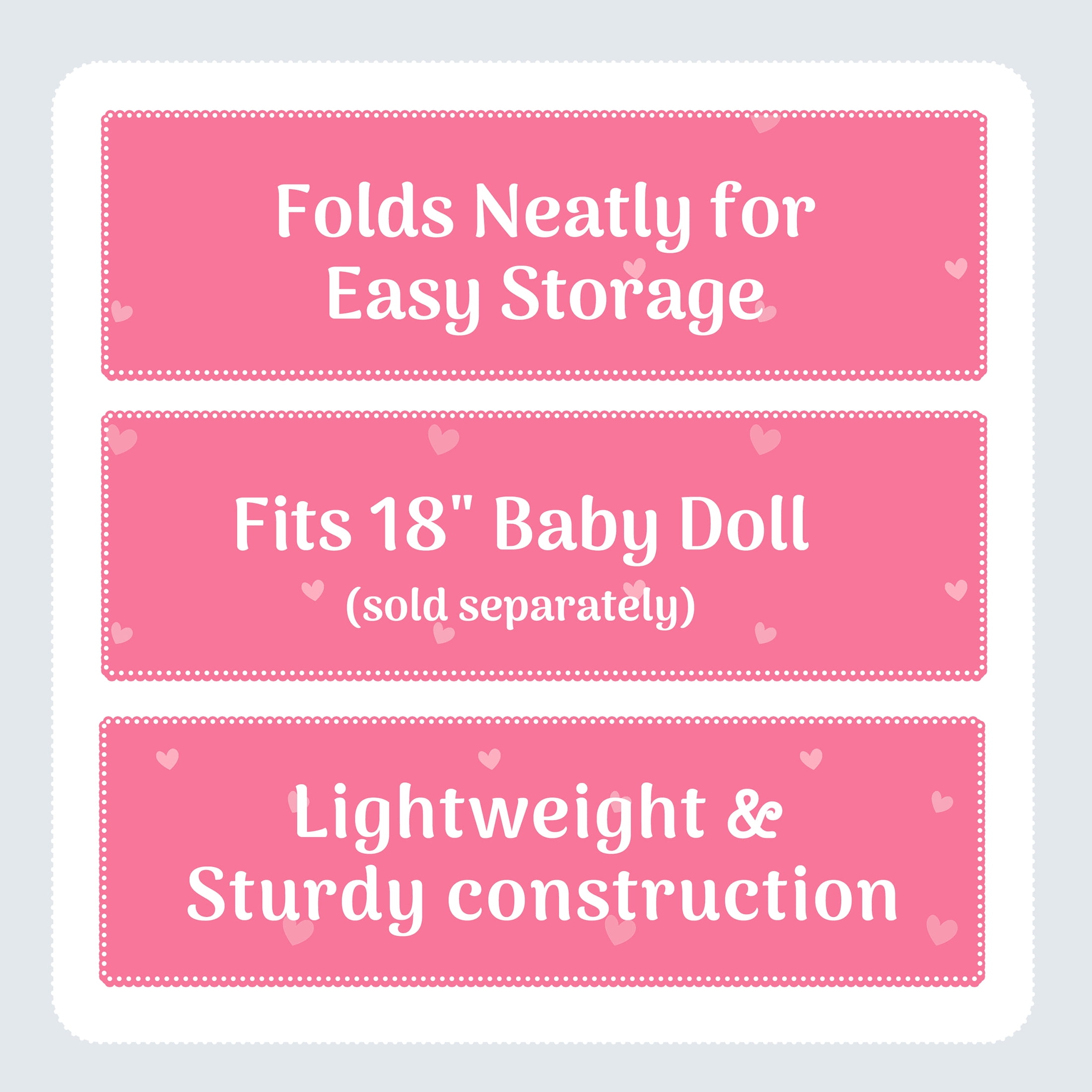My Sweet Love Umbrella Stroller for Dolls, Multicolor