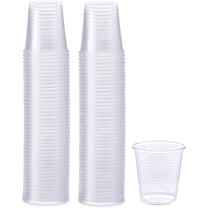 GUSTO 3 Oz Clear Small Plastic Cups Disposable Mouthwash, Espresso Cups, 100-Pack
