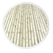 ABPHQTO Wood Texture Beach Towel Beach Blanket with Tassels Beach Throw Towel Yoga Mat Picnic Blanket