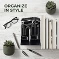 thumbnail image 4 of Unique Bargains 2Pcs Metal Hollow Design Book Ends Black Arc de Triomphe 7.9*4.3*6.7inch, 4 of 5