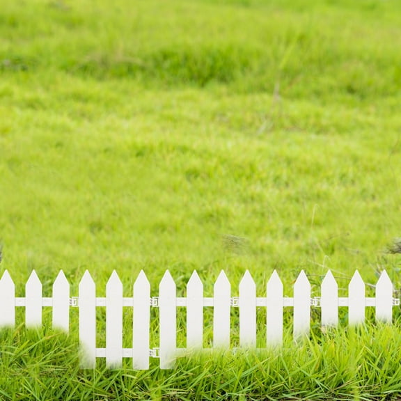 Masteelf White Plastic Decorative Fence for Outdoor Landscaping and Yard Decor Durable Reusable 4 Pieces