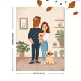 thumbnail image 3 of Couple and Dog Portrait Canvas Wall Art 15.75x11.81 Inches, 3 of 8