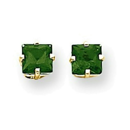 14k 5mm Princess Cut Mount - 14k 5mm Princess Cut Mount St. Helens earring