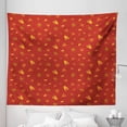 thumbnail image 1 of Floral Tapestry, Abstract Autumn Season Floral Elements Repetitive Fall Themed Tones, Fabric Wall Hanging Decor for Bedroom Living Room Dorm, 5 Sizes, Paprika and Earth Yellow, by Ambesonne, 1 of 1