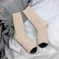 thumbnail image 5 of Rateoe Brown Gingham for Women Casual Calf Socks - Cute Crew Socks - Thin Soft Above Ankle Socks Size 5-11, 5 of 6