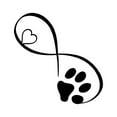 thumbnail image 2 of ziyahi Easy To Attach Car Stickers For Dog And Cat Owners Waterproof Decals Love Paw Reflective Universal black color 1Set, 2 of 6