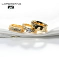 thumbnail image 3 of His and Hers Wedding Ring Sets Couples Rings Yellow Gold Plated Heart White Cz Titanium band, 3 of 6