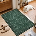 thumbnail image 2 of 2x3 Area Rugs Living Room Rug: Washable Vintage Distressed Floral Rug No Slip Stain Resistant Soft Carpet Indoor Large Carpets for Bedroom Dining Room Farmhouse Nursery Hallway Home Office Deep Green, 2 of 18