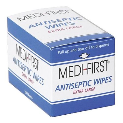 Antiseptic Wipes, Packet, 5 x 8 In., PK20
