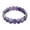Purple, variant on 5.9 Inch Semi Precious Stones Faceted Oval Beads Rock Elastic Bangle - Wide Beaded Bracelets for Women Men - Healing Gemstone Jewelry Birthday Gifts for Her Him