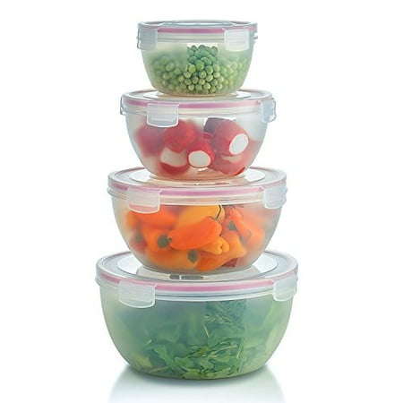 Big Salad Bowl Plastic Komax Biokips Round Mixing Bowl Set | Set of 4 Nesting Plastic Storage Bowls For Food Prep | Serving Salad Bowls With Lids | BPA-Free, Microwave Safe ()