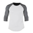 thumbnail image 5 of Tosmy Men's T-Shirt Mens Casual Vintage Cool Slim Fit 3/4 Sleeve Hiking Baseball T Shirts Classic Tee, 5 of 5