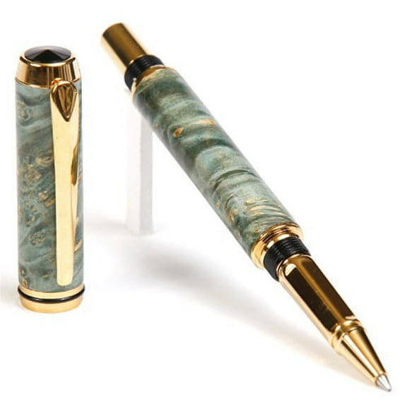 Baron Rollerball Pen - Teal Box Elder