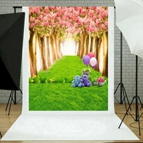 Zhourta Easter Backdrops for Photography 3D Hanging Spring Colorful Eggs Fence Grass Wall Decor Photography Background Party Decoration Clearance