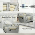 thumbnail image 6 of Hybition Manual Recliner Sectional Sofa Set PU Leather L-Shaped Couch Beige, 6 of 8
