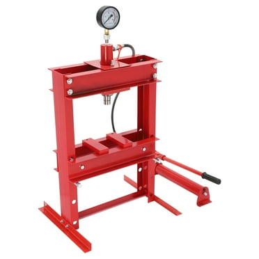10 Ton Hydraulic Benchtop Press, Adjustable H-Frame Garage Shop Benchtop Press Hydraulic Press, Hydraulic Shop Press with Pressure Gauge