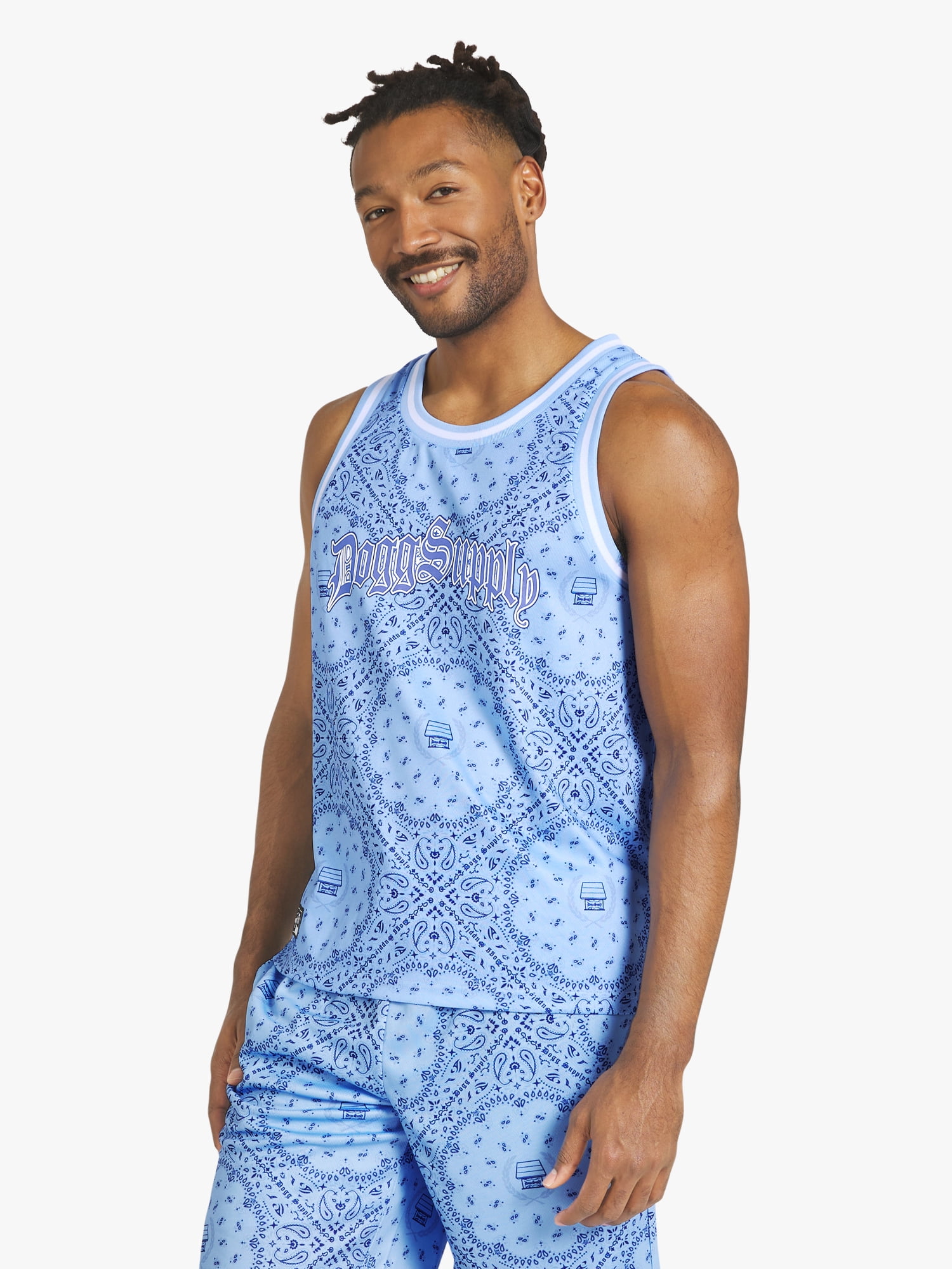 Dogg Supply by Snoop Dogg Big Men's Bandana Print Mesh Tank, Sizes 4XL - 5XL