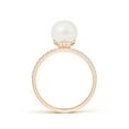 thumbnail image 2 of ANGARA Classic Freshwater Cultured Pearl & Diamond Solitaire Ring in 14K Rose Gold for Women | June Birthstone, Birthday, Anniversary, Jewelry Gift for Women | Pearl Ring, 2 of 7