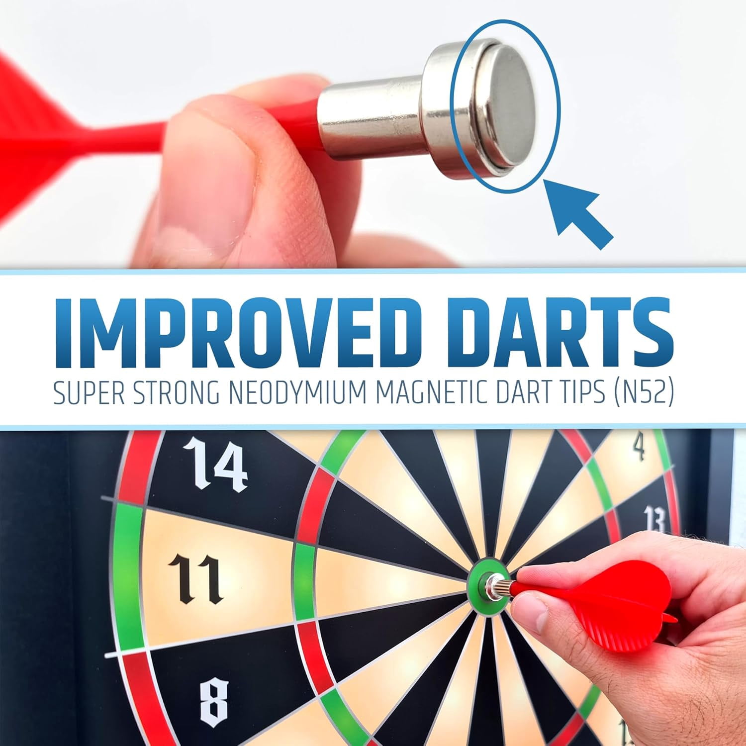 HMMAGNETS Large Magnetic Dart Board for Kids with 12 Magnetic Darts & Dry Erase Scoreboard