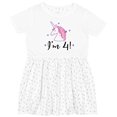 thumbnail image 3 of Inktastic 4th Birthday Cute Unicorn Girls Toddler Dress, 3 of 5