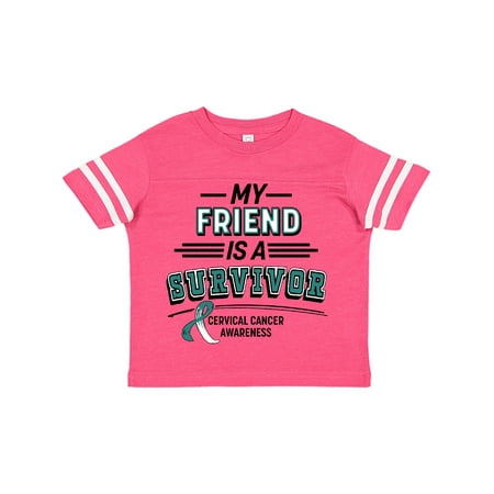 

Inktastic My Friend is a Survivor Cervical Cancer Awareness Gift Toddler Boy or Toddler Girl T-Shirt