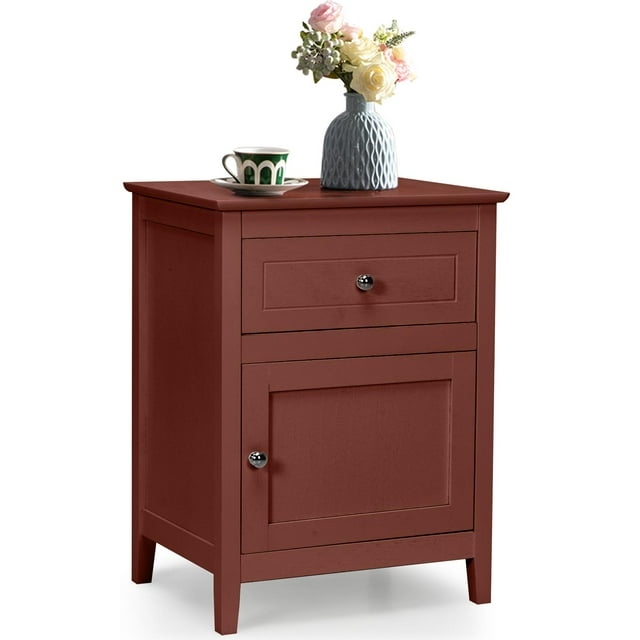 Giantex Table d'Appoint en Bois avec Tablette, Table de Chevet à 2 Niveaux pour Canapé avec Structure Solide, Table Basse Table de Nuit