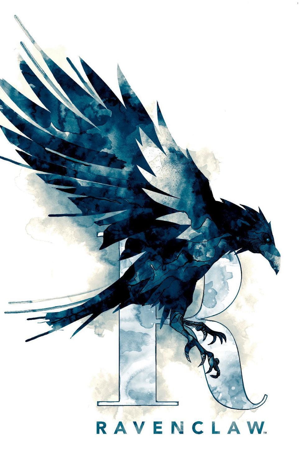 The Wizarding World: Harry Potter - Ravenclaw Illustrated House Logo Wall Poster, 14.725" x 22.375"