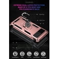 thumbnail image 3 of Phone Case for Google Pixel 6 Pro Heavy Duty Rugged Full Body Shockproof Screen Protection Built-in Finger Ring Kickstand Military Armor Scratch Proof Bumper Hard Back Cover Rosegold, 3 of 14