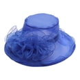 thumbnail image 2 of CHENge Women's Organza Derby Hat Flower Wide Brim Fascinator Sun Hats for Women Wedding Tea Party Fancy Hat, 2 of 4
