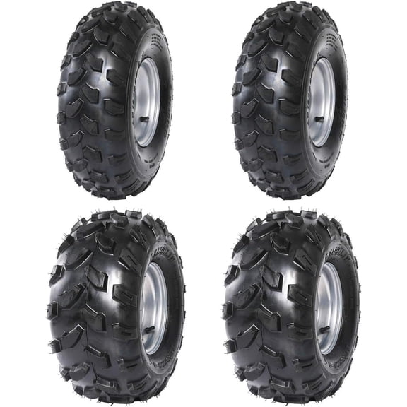 2Pcs 19x7-8 Front and 2Pcs 18X9.5-8 Rear Tubeless Wheel Tire With Rim for ATV Go Kart Quad Bike 4 Wheelers