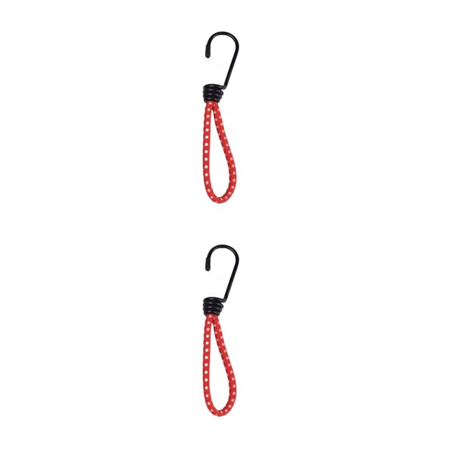 maskred 2pcs Tent Elastic Rope Bungee with Hook Wear-resistant Camping Fastener Fixation Stretch Ropes Strong Bearing Capacity Red 2Set