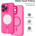 thumbnail image 4 of SHIQI-iPhone 15 Pro Max Case with MagSafe, Phone Case iPhone 15 Pro Max Magnetic Slim Thin Translucent Matte Back Shockproof Anti-Yellow Protective Cover Case for iPhone 15 Pro Max Pink Red, 4 of 4