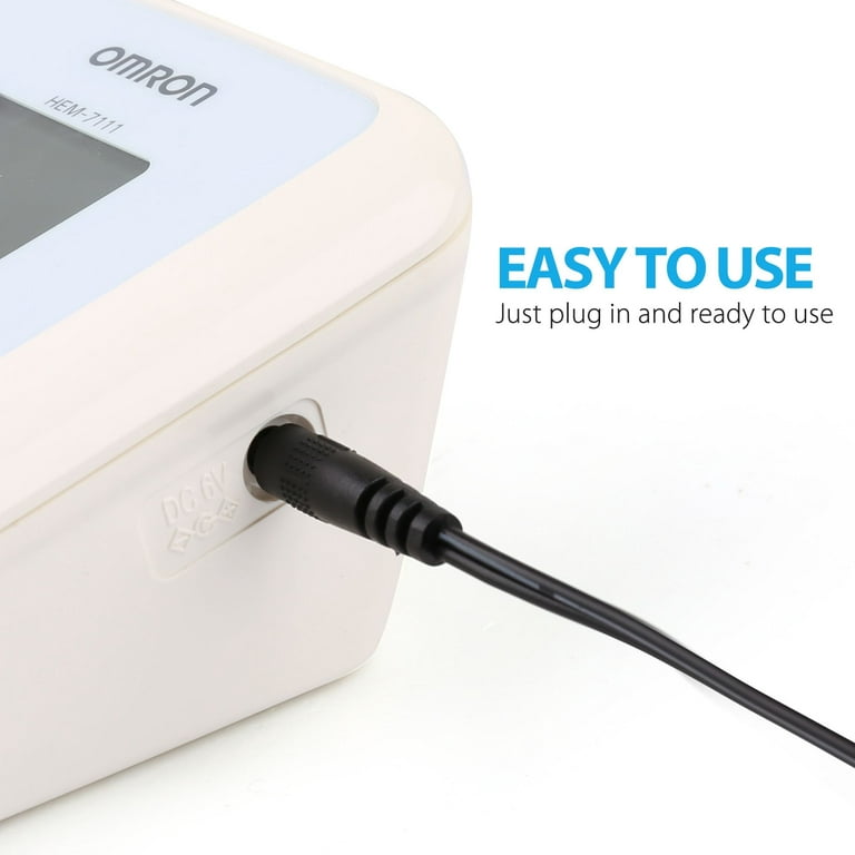 LotFancy AC Adapter for Omron Arm Blood Pressure Monitor 5, 7, 10 Series,  Hem-adptw5, 6V 