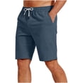 thumbnail image 4 of Afuyipoi Mens Cargo Shorts,Outdoor Straight Leg Drawstring Waist Casual Shorts Navy 2XL, 4 of 7