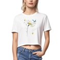 thumbnail image 2 of Busydd T Shirts for Women Casual Short Sleeve Summer Tops for Women Trendy Round Neck Crop Tops for Women Comfy Cotton Graphic Tees XL, 2 of 6