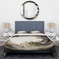thumbnail image 3 of Designart "Waves of Golden Glamour I" Abstract Marble Bedding Covert Set - Modern Black Abstract Bed Set With 2 Shams, 3 of 6
