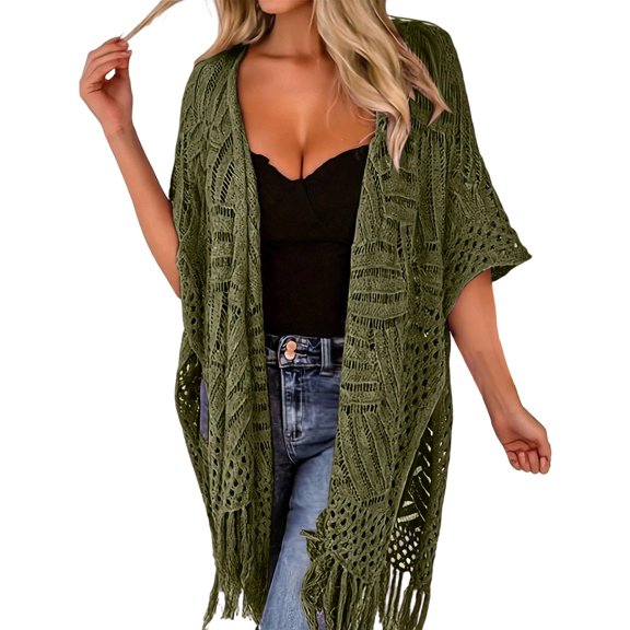 Casual Sheer Knit Beach Cover Up For With Fringed Design Lightweight Swimwear Sarong For Outdoor Holidays And Sun