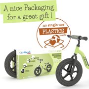 Chillafish Pistachio Charlie Sport Lightweight Toddler Balance Bike with Carry Handle, Integrated Footrest, Handlebar Foam, Adjustable Seat and Handlebar, Puncture-Proof 12 RS Tires, Kids 2-5 Years