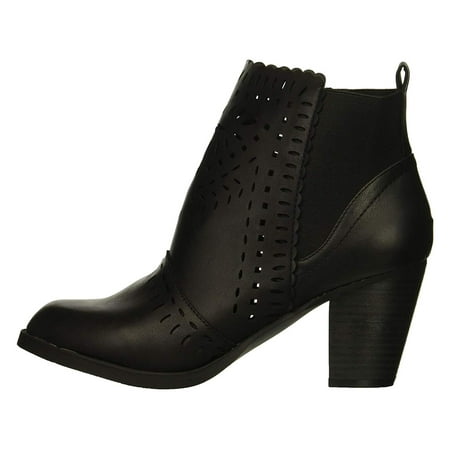 Nubuck Womens Boots - Rampage Womens Echer Closed Toe Ankle Fashion Boots, Black Nubuck, Size 6.5