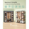 thumbnail image 3 of SONGMICS Armario, Armario Portátil para Dormitorio, Barra para Ropa con Funda de Tela No Tejida, Organizador de Almacenamiento de Ropa, 59 x 17,7 x 69 Pulgadas, 12 Compartimentos, Gris ULSF03G, 3 of 5