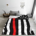 thumbnail image 5 of Pofeuu Firefighters USA Flag Black And White Flag Print Ultra-Soft Micro Fleece Blanket,for Bed Or Sofa,All Season Throw Blankets Flannel Blanket-80"x60", 5 of 7