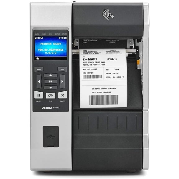 Restored Zebra ZT610 Industrial Thermal Label Printer ZT61042-T110100Z  300 DPI, USB, Serial, Ethernet, Rugged Metal Construction (Refurbished)