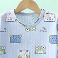thumbnail image 5 of NIEWTR Baby Toddler Summer Pajamas Set Short Sleeve Shirt Paired with Comfy Shorts Breathable Lightweight for 6 12 18 24 Months 2T 3T(A-Blue,3-4 Years), 5 of 6
